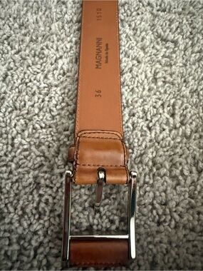 Magnanni 1510 Tan Leather Belt with Silver Buckle size 36
